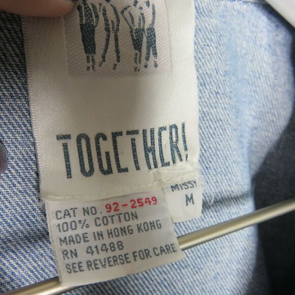 Vintage Crochet Detail Denim Jean Jacket - Missy Size M - Picture 3 of 8